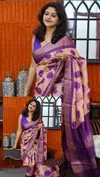 MG 548 Plain Linen with Gold Jari Digital Printed Fancy Saree Suppliers In India